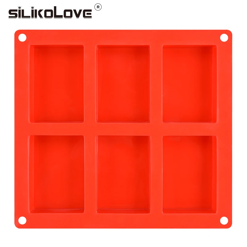 Силиконовая форма для мыла SILIKOLOVE с 6 полостями изготовления тортов ручная работа