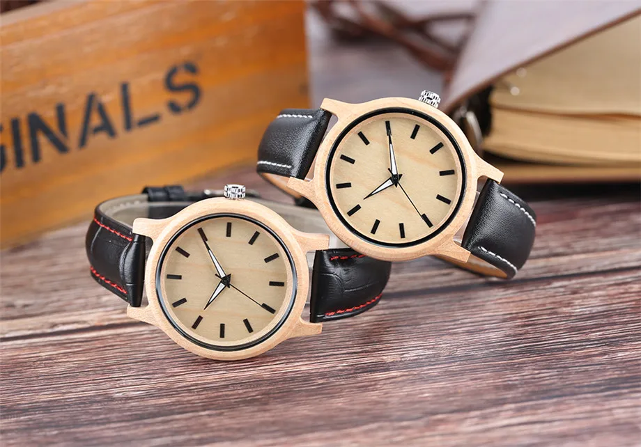 modern wood watch quartz