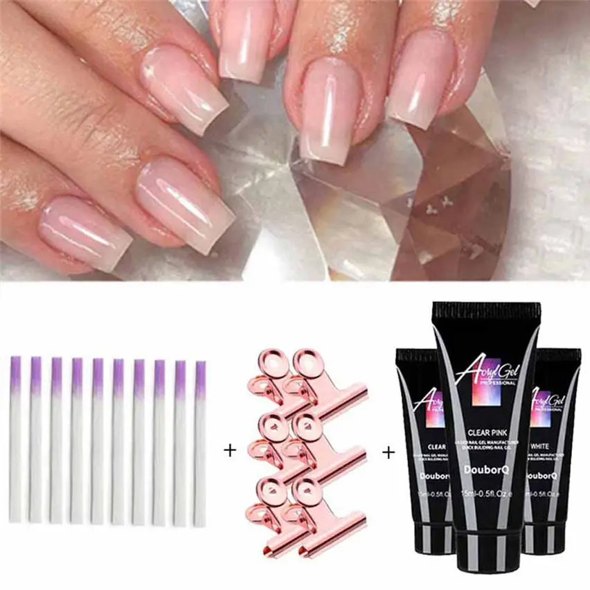 Fibernails стекловолокно для наращивания ногтей Акриловые Советы маникюрный салон набор инструментов волокно ногтей шелк расширение гвоздь LE