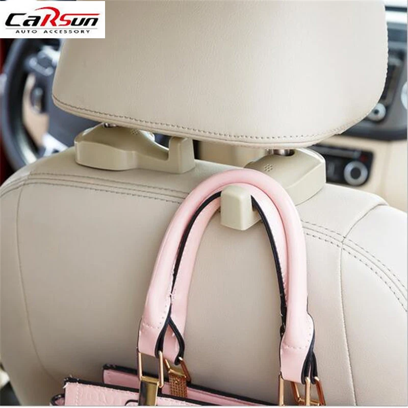 

2pcs Car Hook Auto Vehicle Seat Headrest Silica Gel Bag Hook Car Interior Accessories Hanger Holder Hanger Gift Suits