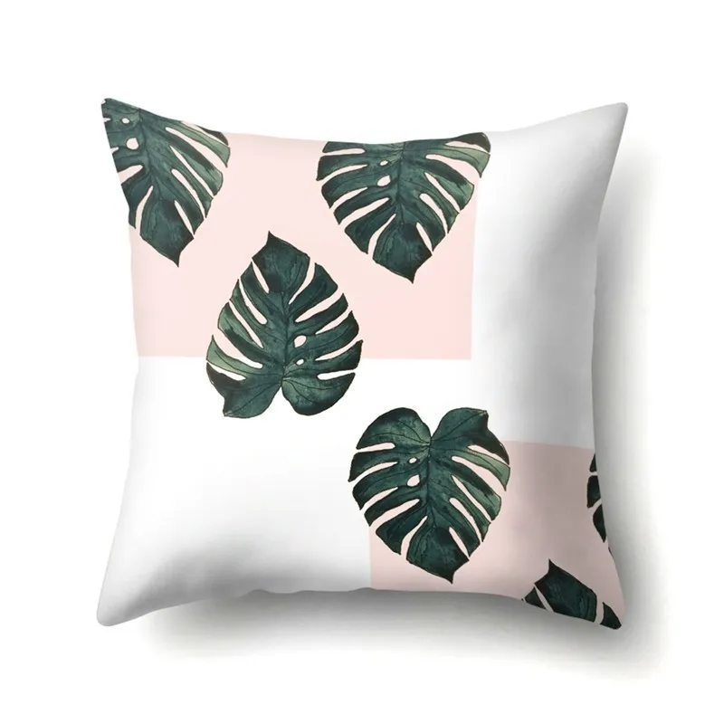 45*45 Северное Тропическое дерево зеленый чехол для подушки с цветочным принтом декоративные для дивана автомобиля розовые золотые подушки Фламинго 40575 - Цвет: 40575-015