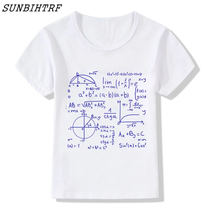 

2018 ChildrenT-shirts Creative Novelty Casual Tshirt Short Sleeve Tee shirt Math Tops The Big Bang Theory Geek kids T shirts