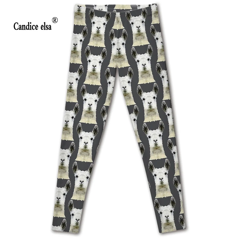 CANDICE ELSA leggings women sexy leggin alpaca print pants