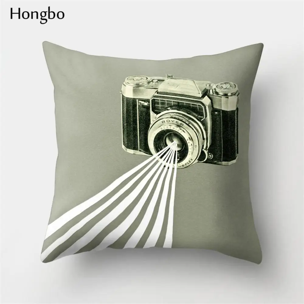 Hongbo 1 шт., винтажная Подушка камера, Ретро стиль, домашний декор, декоративная подушка, чехол, диванные подушки, чехлы - Цвет: 9