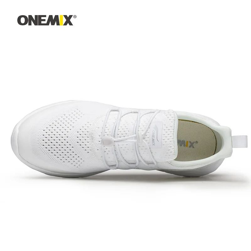 Женские беговые кроссовки Onemix белые сетчатые дышащие Дизайнерские для бега