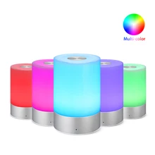 Настольные лампы, сенсорный Сенсор прикроватной тумбочке Лампы для мотоциклов+ затемнения теплый белый свет и Цвет Изменение RGB для спальни