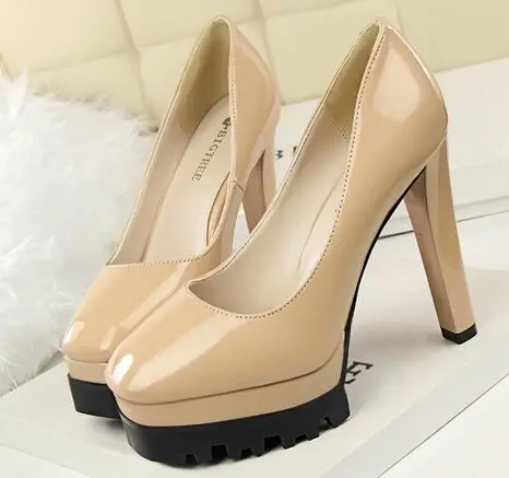 Size 4 8 New Arrival Autumn font b Women b font Shoes Round Toe Nude High