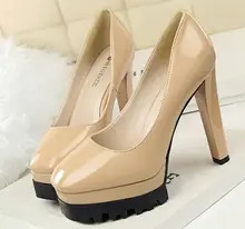 Size 4 8 New Arrival Autumn font b Women b font Shoes Round Toe Nude High