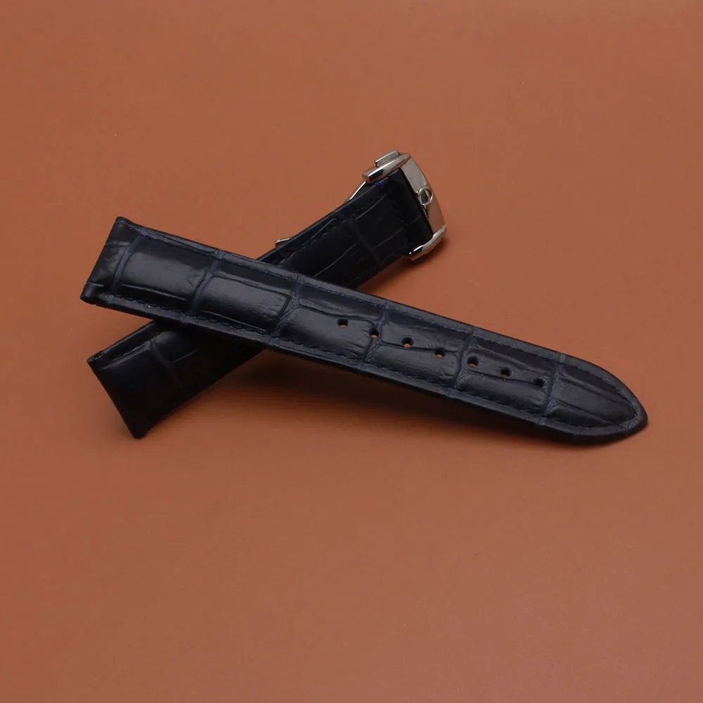 

Replacement Watchbands stainless steel buckle deployment High quality cowhide leather watch strap bracelet promotion 20mm 22mm
