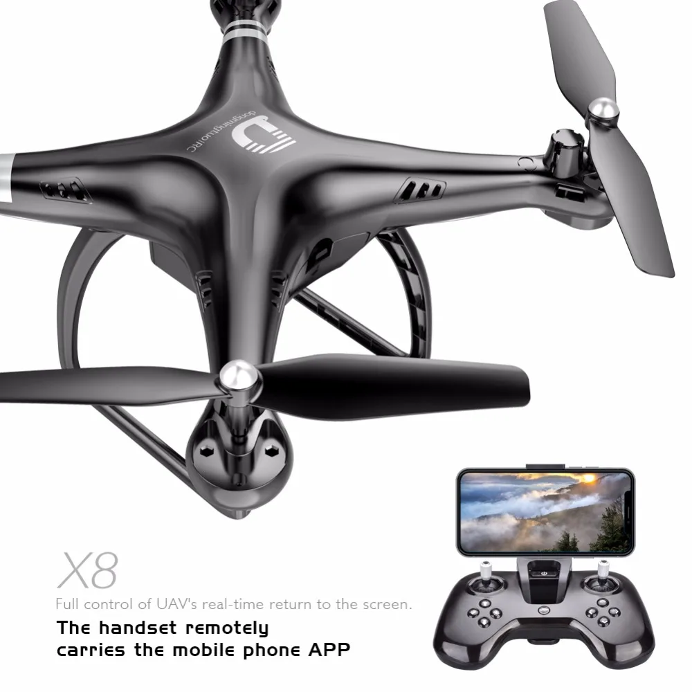 

X8 RC Drone with 200W 720P WIFI FPV Adjustable Camera Selfie RC Quadcopter Altitude Hold One Key Return RC Helicopter