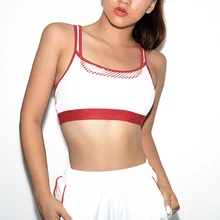 Новинка г. Новые Обувь с дышащей сеткой спортивный бюстгальтер Топ Для женщин противоударный Push Up Йога Бюстгальтеры для Фитнес работает тренажерный зал жилет Топ