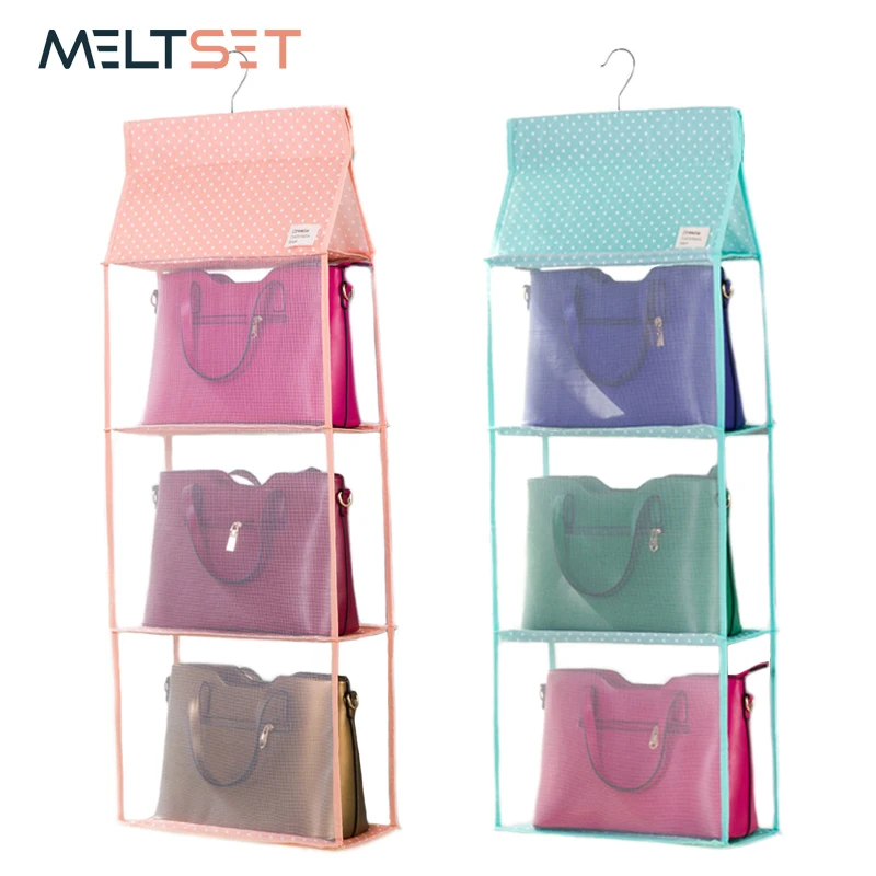 

Hanging Handbag Storage Bag Organizer Wardrobe Closet Backpack Storage Bag Hanging Organizer Micro-fabric Shoe Storage Bag