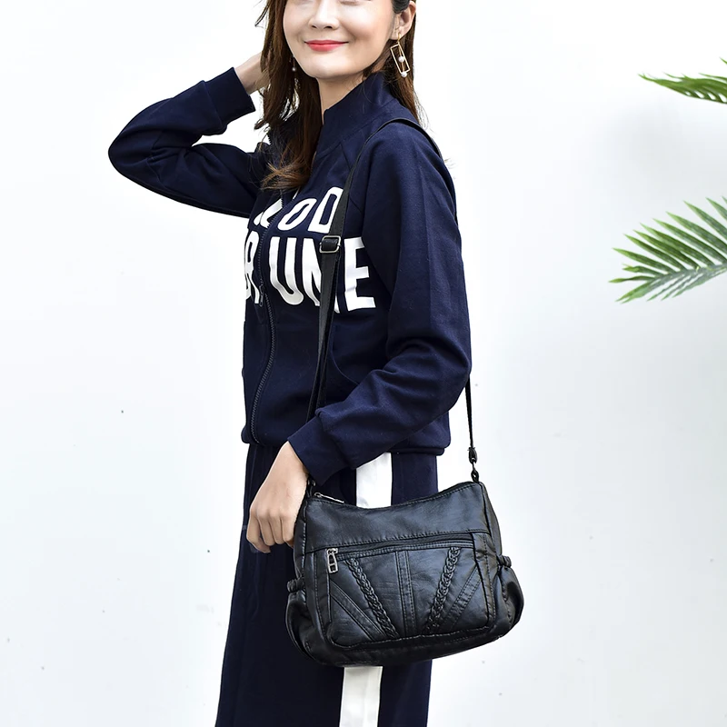 Ladies Bag Soft PU Leather Shoulder Bag Female Handbag Hobo Messenger Feminina Luxury Women Designer Bolsos Mujer Sac A Main