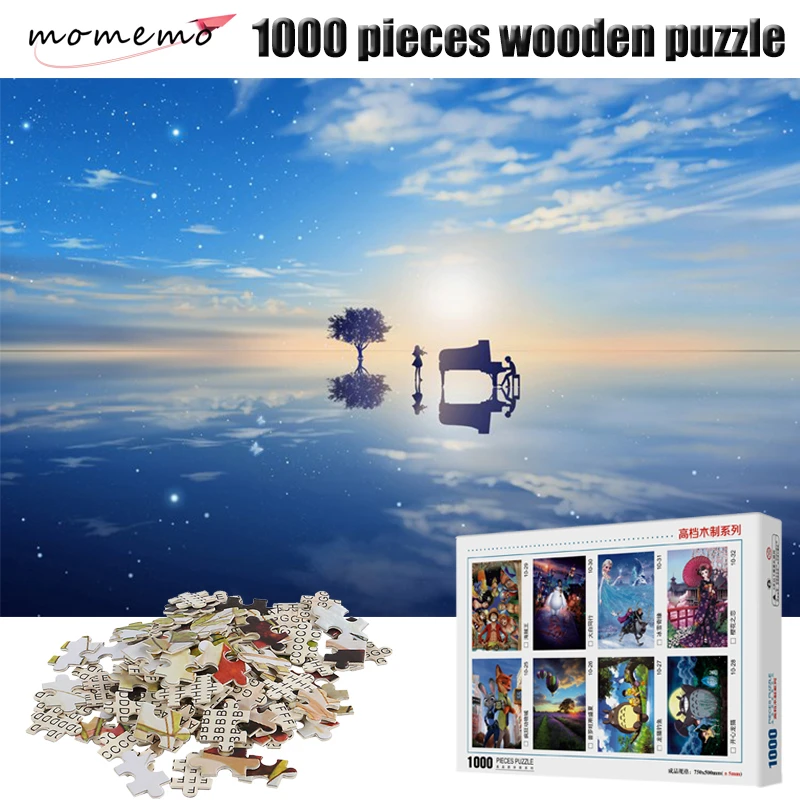 Деревянный пазл MOMEMO пианист на море для взрослых 1000 шт. игрушечные Пазлы детей