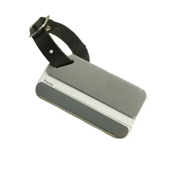 

100pcs Personalized Steel Material Luggage Tag with leather handle Wedding Party Business Man gift favor present souvenir WA2226