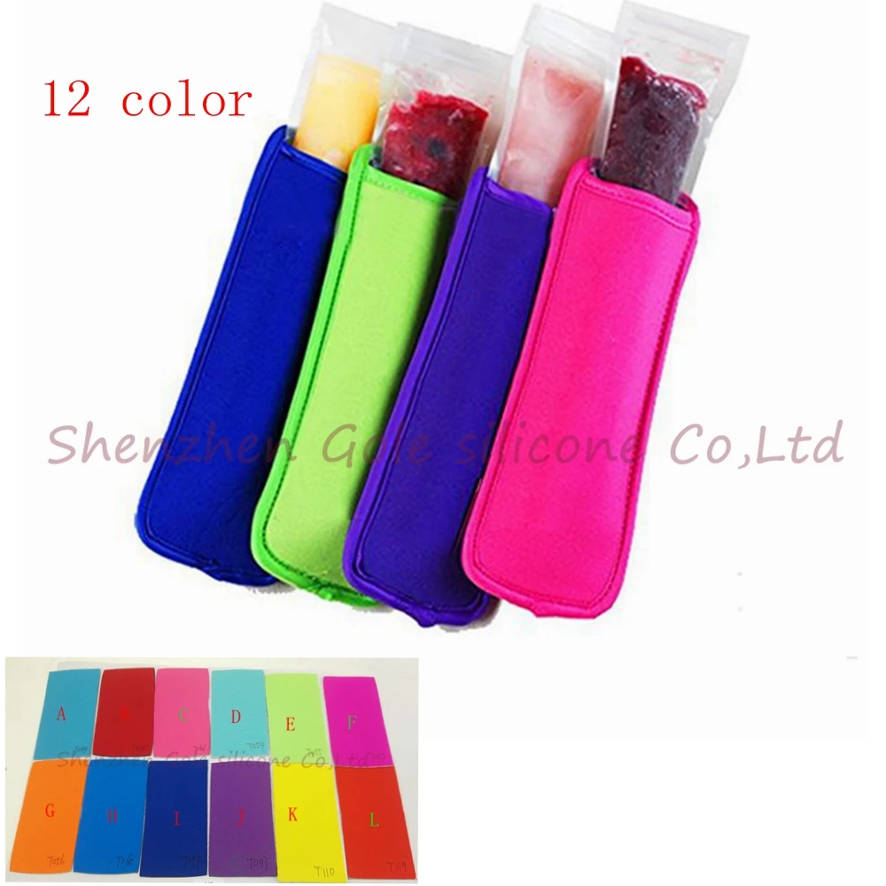 

12 color Package Edge large 50 pcs Neoprene Ice Popsicle Sleeve Pop Holders, Ice Lolly, Ice Block