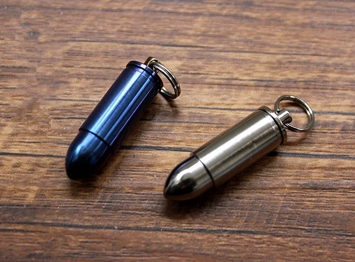 

Pure Titanium Bullet Modeling Waterproof Warehouse Box Drug Box Capsule Send Chain EDC Multi Tools