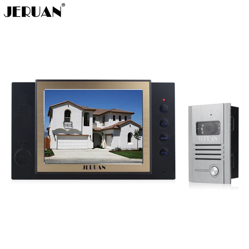 

JERUAN 8 Inch Door Phone Monitor 1 Camera Doorphone With Video Recording And Photo Storage Function Intercom