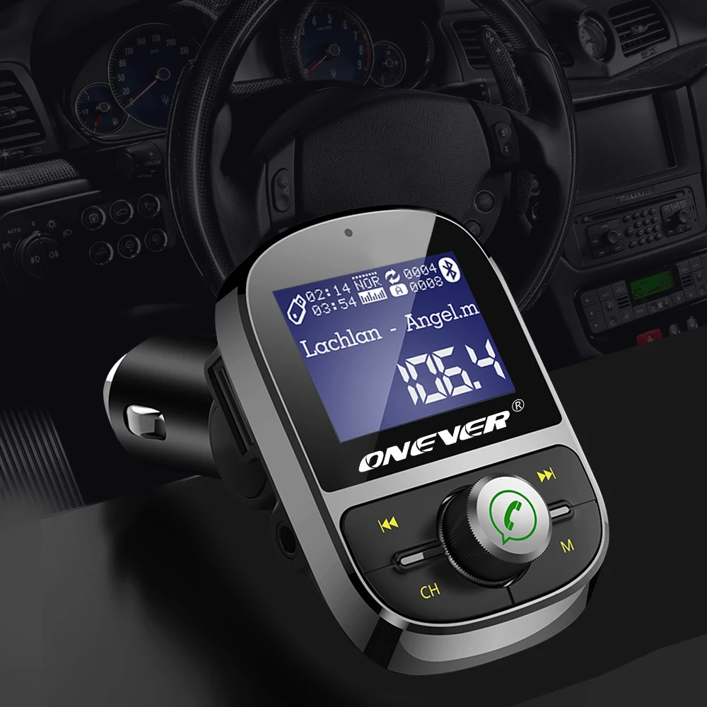 HY29 Bluetooth FM Transmitter Car MP3 Player 3.1A USB Charger Support EQ Setting Voltmeter TF Card U Disk AUX Out