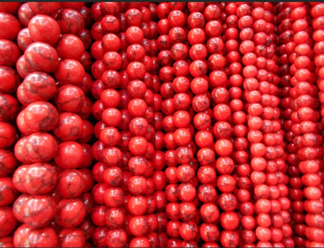 

Natural Red Pine Round Interval Stone Beads 4 6 8 10 12 MM Size Selection