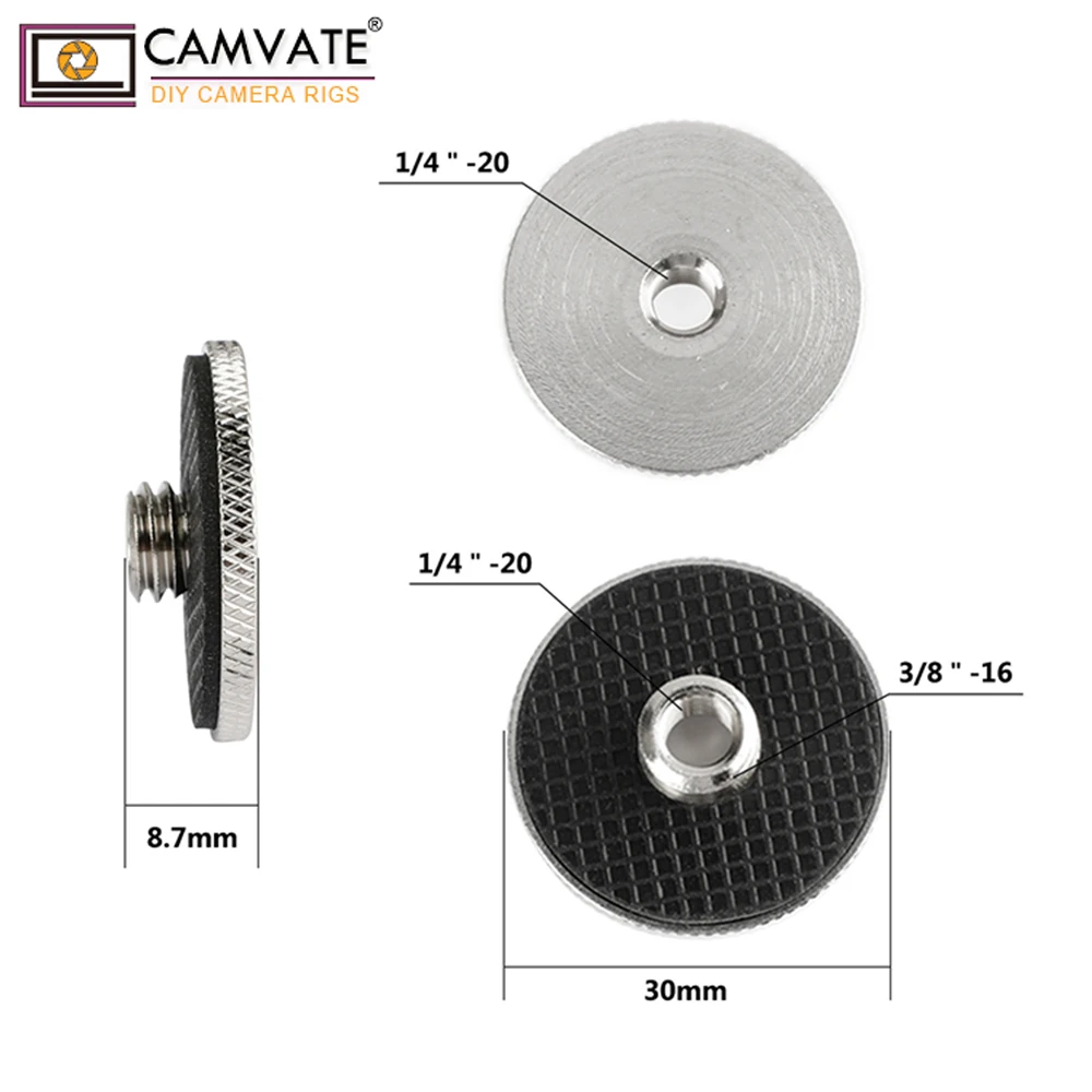 Переходник CAMVATE с 1/4 &quotгнездо на 3/8&quot штекер адаптер для штатива и камеры QR