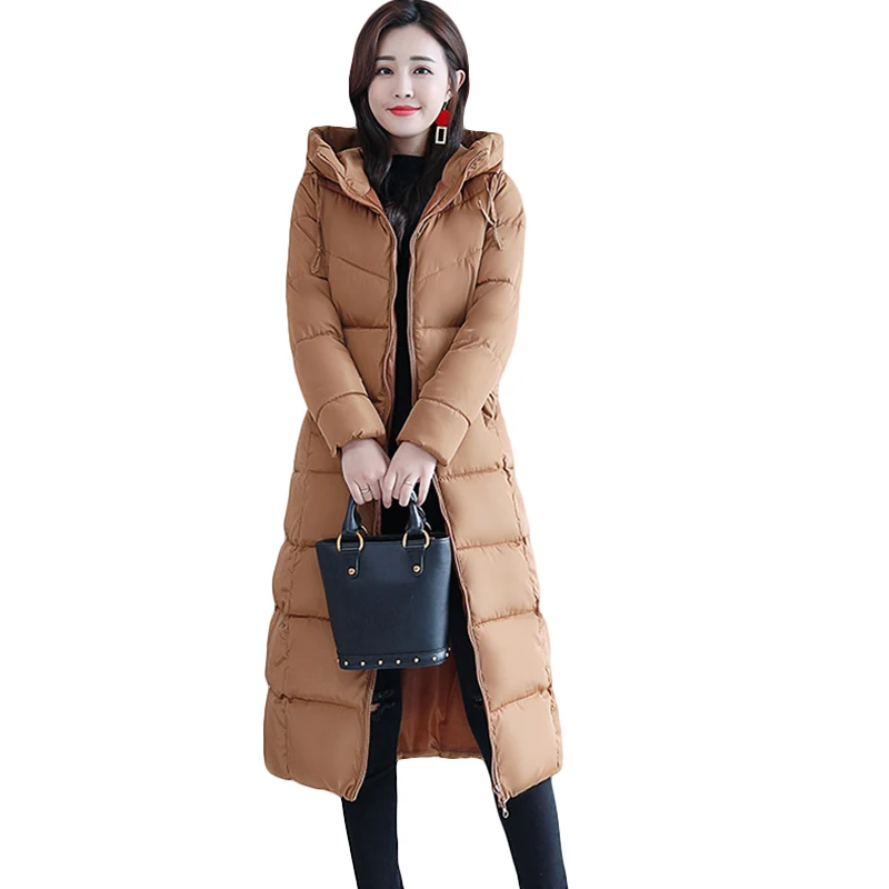 4XL модная зимняя женская куртка, толстое теплое женское хлопковое пальто, парка, Длинная женская куртка Inverno, Женское пальто с капюшоном CM862
