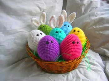 

Amigurumi Crochet eggs and bunny Easter toy
