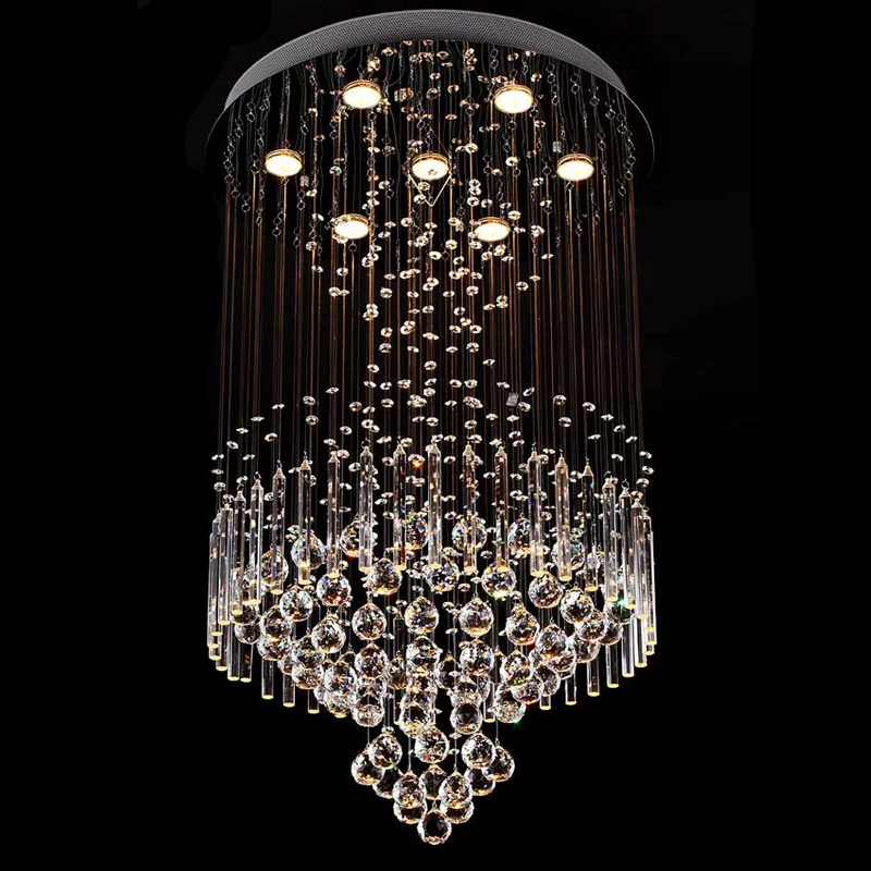 New square modern string big crystal chandelier hotel lobby chandelier