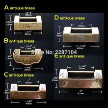 Античный латунный винтажный китайский старинный стиль Декор Мебель Ювелирный сундук деревянная коробка чемодан шкаф ящик замок+ ключ