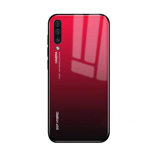 Для samsung Galaxy A50 A30 A20 A10 A40 A70 A60 Прохладный красочный чехол для телефона двойной градиент цвета Стекло чехол 50 30 20 10 40 70 60 - Цвет: Red