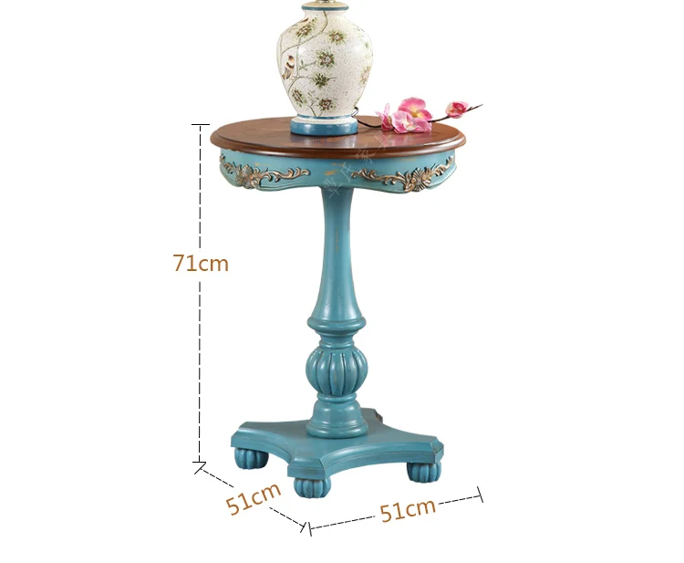 European Neo-classical solid wood coffee table modern retro corner a few old garden table American carved table
