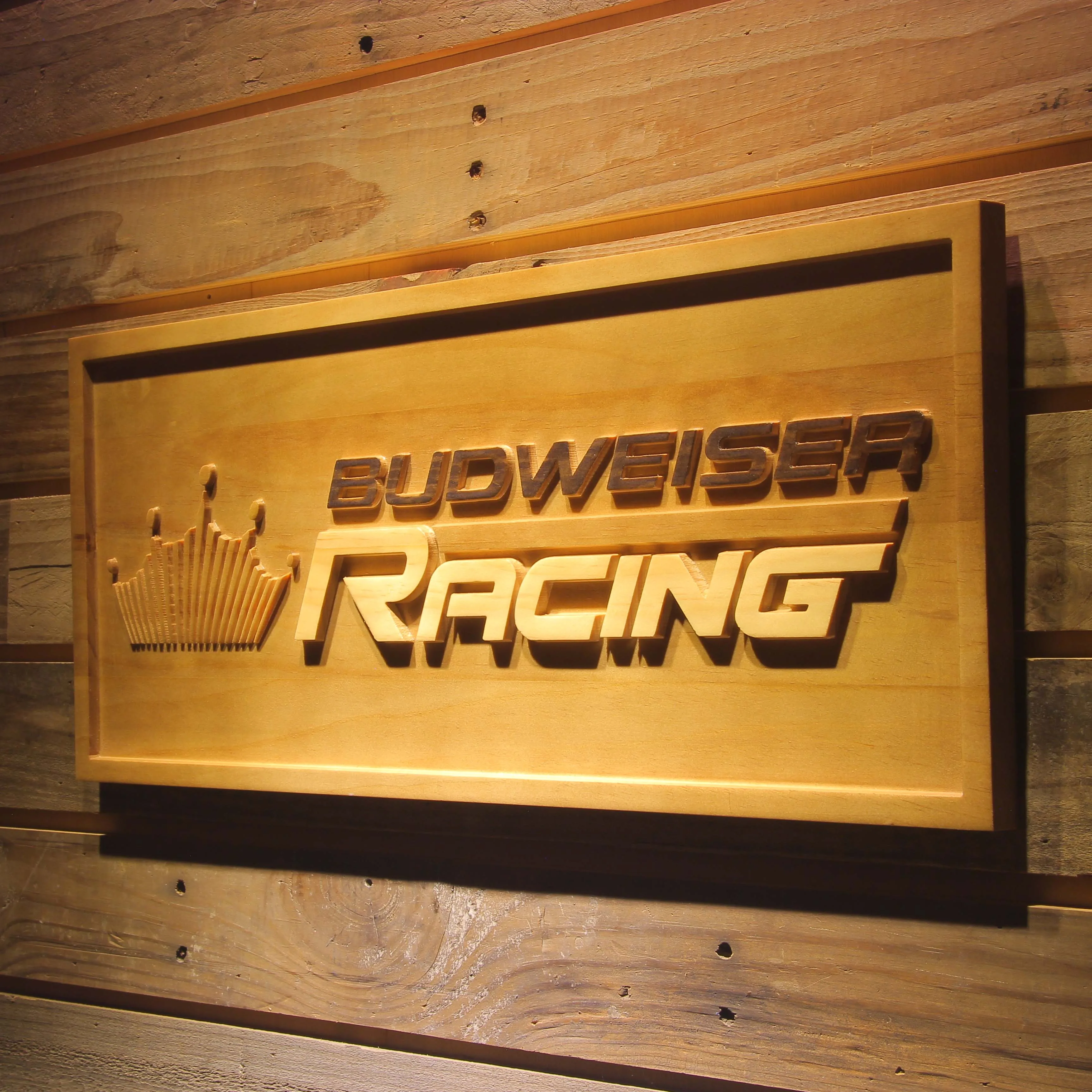 Budweiser гоночный автомобиль 3D деревянные барные знаки|sign bar|sign carsign wood |