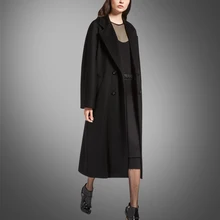 Ограниченное количество, карманы, Регулируемая Талия, байан Кабан, пальто, осень и зима, модное женское двубортное шерстяное пальто, большое