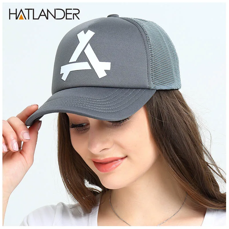 Мужские и женские бейсболки HATLANDER летние сетчатые с изогнутыми козырьками|mesh trucker