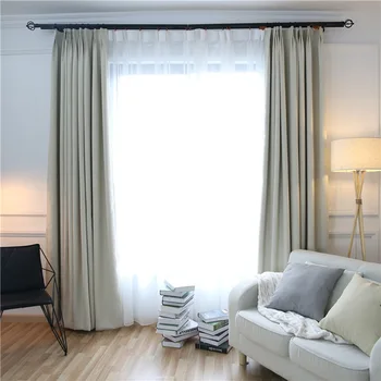 

2019 Solid Colors Blackout Curtains for the Bedroom Linen Modern Curtains for Living Room Window Curtains Blinds Custom Made