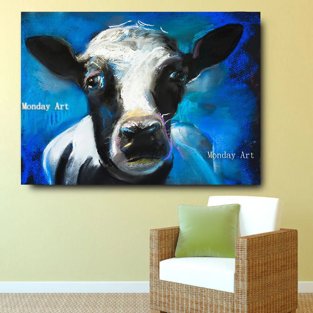 1 Embelish-1-Pieces-Lovely-Cow-Face-HD-Print-Canvas-Oil-Waterproof-Painting-For-Living-Room-Large