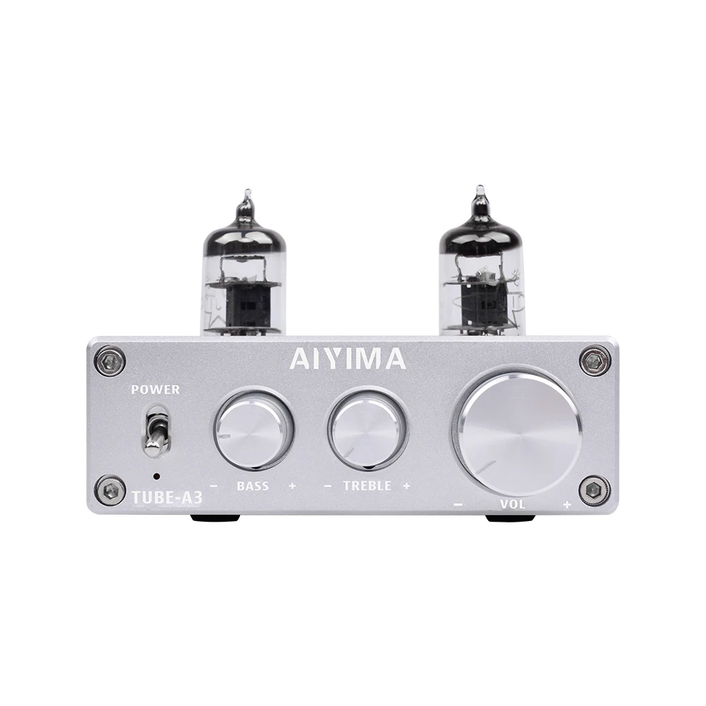 AIYIMA 6J1 Tube Amplifier Bile Preamplifier HIFI Preamp Treble Bass Adjustment Audio Preamplifier DC12V For Amplifier Speaker 