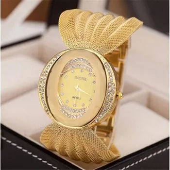 

New fashion gold quartz watch famous brand women clock Elegant women Watch Luxury Bracelet watch relogio feminino