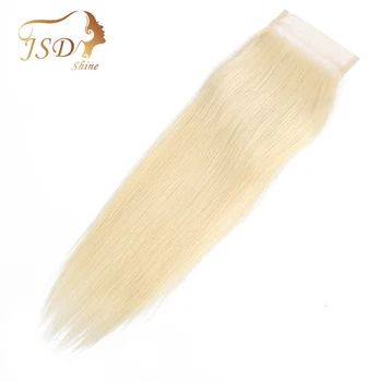 

JSDShine Brazilian Straight Hair 4*4 Blonde #613 Lace Closure 100% Remy Human Hair Free Part Lace Closure Swiss Lace 10-20 Inch