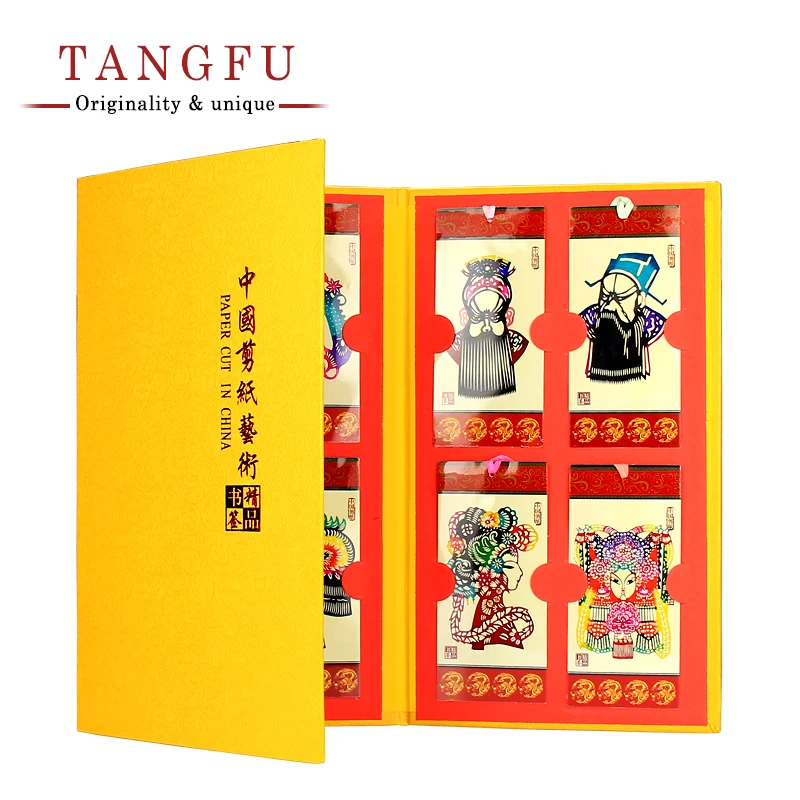 

Peking Opera paper-cut bookmarks gifts abroad foreigners panda zodiac paper-cut painting bookmark in both Chinese and English