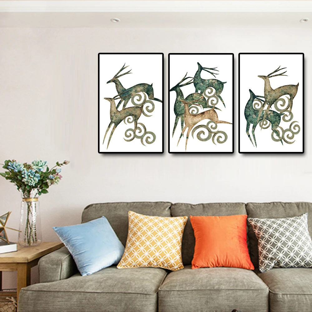

Nordic Style Elk Wall Art Canvas Painting Deer Home Living Room Decorative Painting Posters And Prints Animal Picture