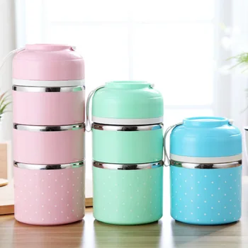 

Multi-layer Portable Stainless Steel Lunch Box Kids Bento Food Container Portable Food Warmer