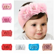 Yundfly Kids Newborn Nylon Wide Headband Three Chiffon Flower Knot Headbands Baby Girls Headwear Hair Accessories цена Yundfly Kids Newborn Nylon Wide Headband Three Chiffon Flower Knot Headbands Baby Girls Headwear Hair Accessories цены онлайн