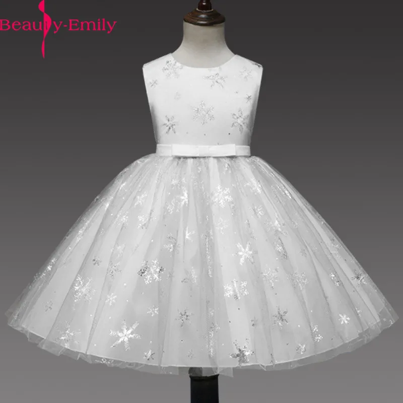 Бальное платье без рукавов Beauty Emily Real Photo Тюлевое для девочки с цветочным принтом
