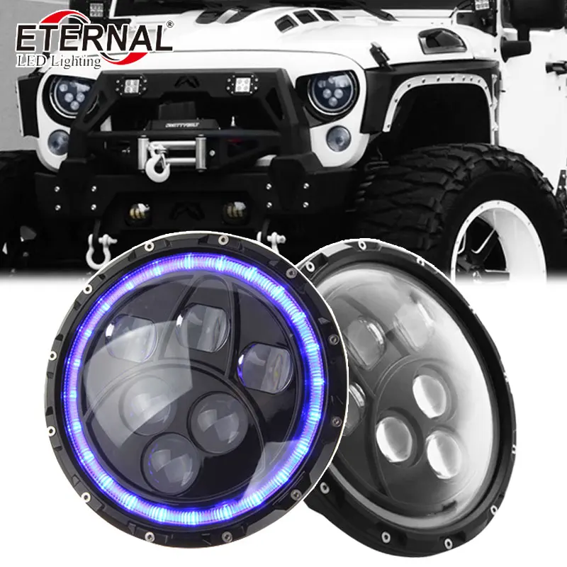 pair--120W round 7in dual sealed beam with angel eyes H4 led headlight for off road 4x4 jeep Wrangler Rubicon CT TJ JK FJ Miata pair--120W round 7in dual sealed beam with angel eyes H4 led headlight for off road 4x4 jeep Wrangler Rubicon CT TJ JK FJ Miata