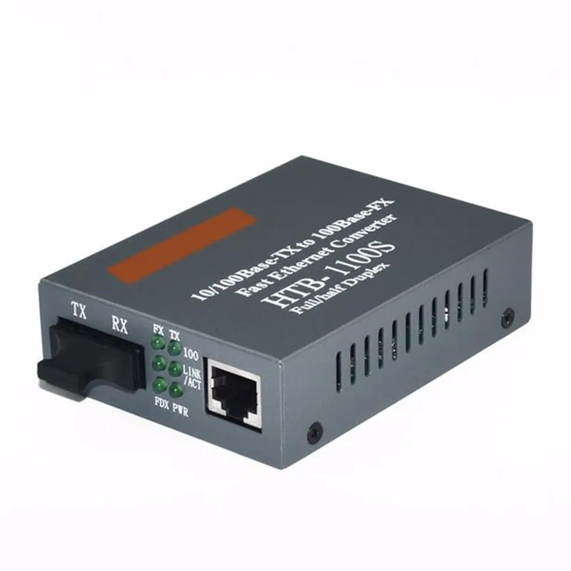 

Optical Media Converter Fiber Transceiver 10/100Mbps RJ45 Single Mode Duplex Fiber SC port Converter 25KM HTB-1100S