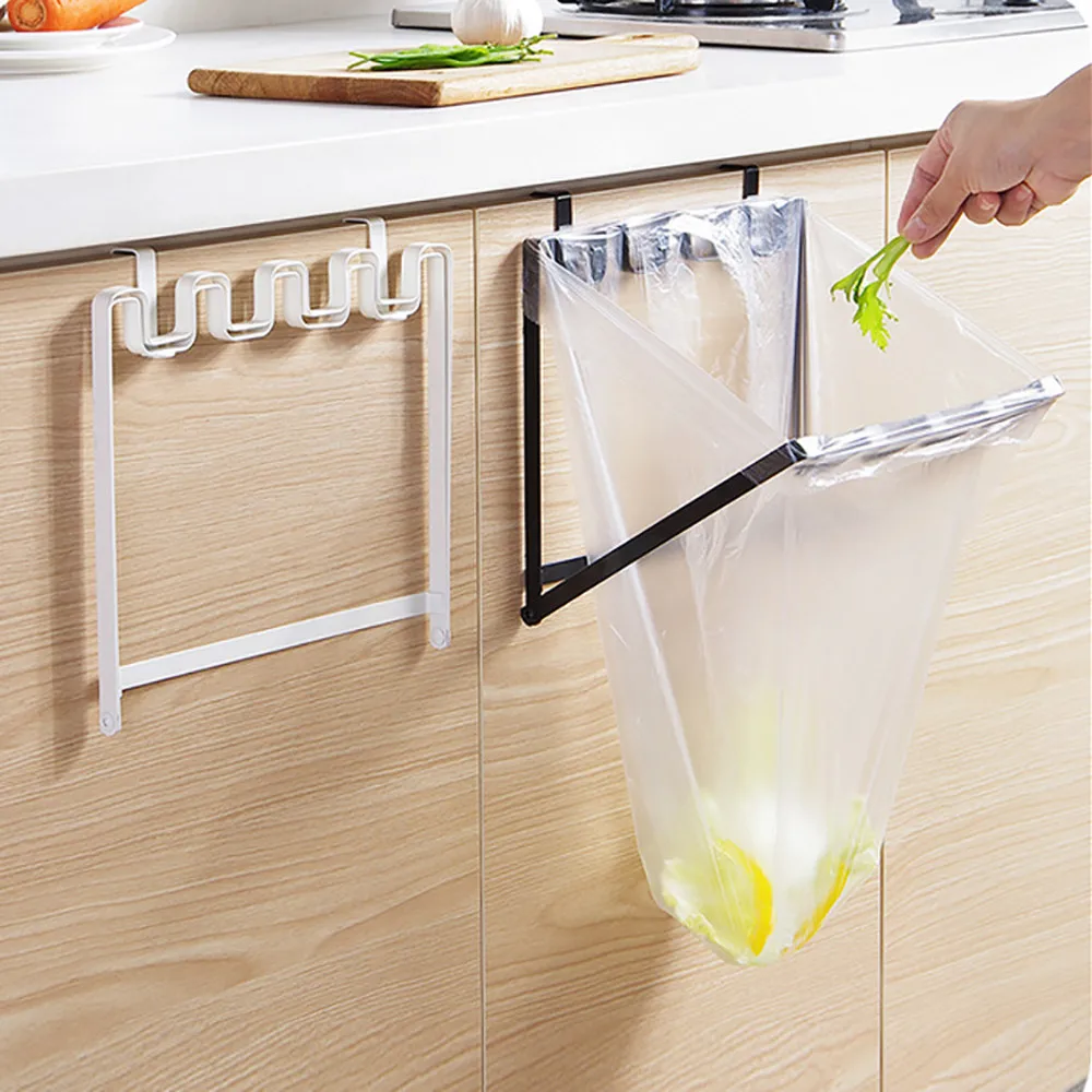 Garbage Bag Rack Hanging Hook Type Storage Holder Shelf Iron Rubbish