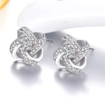 

XIYANIKE 925 Sterling Silver Love Eternal Heart Silver Earrings For Women Gift Earrings Sterling-silver-jewelry Brincos VES6378