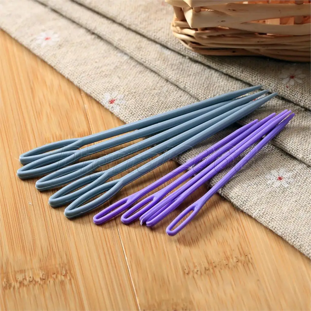 10Pc-Set-Plastic-Darning-Threading-Stitchery-Sewing-Needles-Large-Eye ...