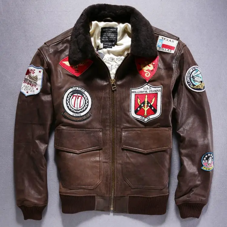 Мужские Куртки из натуральной кожи с четырьмя накладными карманами, Классическая Армейская куртка M65, большие размеры, повседневные кожаные пальто для мужчин xxxxxxl